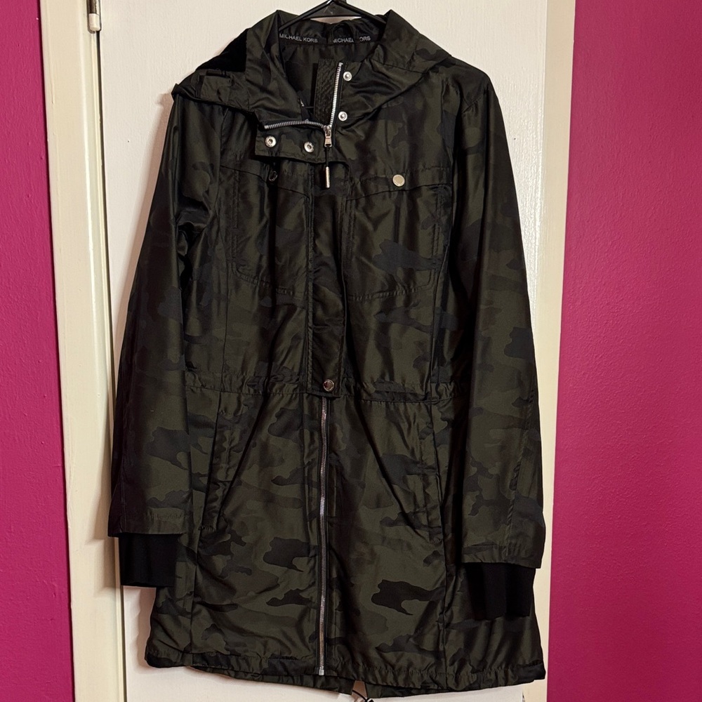 Michael Kors Green Camouflage Utility Jacket